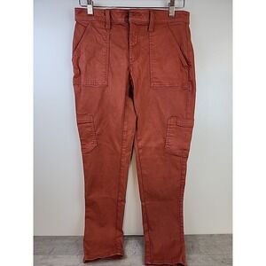 Banana Republic Cargo Pants Women's 4 Copper Rust Stretch Slash Pockets 30 Waist